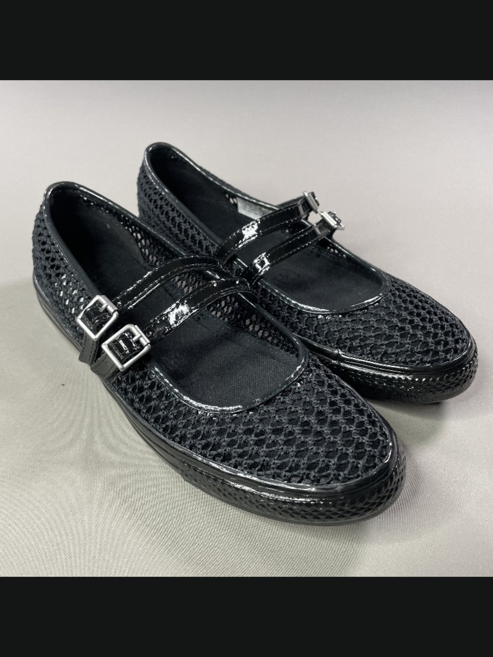 NEW Converse Shoes Womens 9 black woven dainty Mary Jane coquette street wear